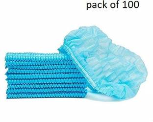 Kuvarbafashion Pack of 100 Blue Non Woven Disposable Bouffant Surgical Head Cap