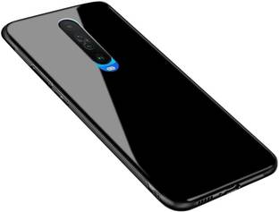 MOBILOVE Back Cover for Poco X2 | Luxury Toughened Glass Cover With Shockproof Soft Silicone Side Case