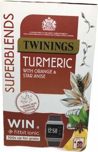 TWININGS Superblends Turmeric with Orange & Star Anise Imported 40G Orange Herbal Tea Bags Box