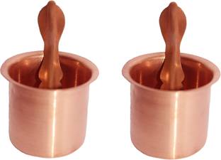 Shriram Traders Copper set of Panchpatra & pali ( Achmani) (Pack of 2) Copper