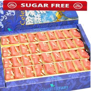Ghasitaram Gifts Diwali Gifts - Sweets- Sugarfree Mawa Coconut Barfi 200 gms Festive Gift Box