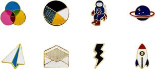 FURE Combo of Back to School & Off to Space Enamel Pin Brooch