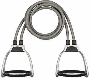 TRENTECH Double Resistance Band Toning Tube Exerciser with D Handle Fitness Rope Multicolor Resistance Tube