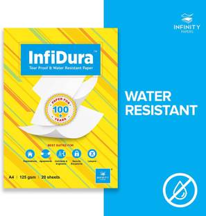 InfiDura Tear Proof & Water Resistant Blank A4 - 21 x 29.7 CM 125 gsm A4 paper