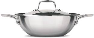 MILTON Triply Stainless Steel Kadhai 22 cm diameter with Lid 2.2 L capacity