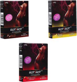 HOTSHOT chocolate, banana, strawberry 3*3=9 Condom