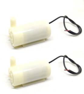 INVENTO 2pcs 3V - 12V DC Submersible Water Pump 27x54x37mm Horizontal Micro 150 Litre/hr Flow Rate For DIY Projects Power Supply Electronic Hobby Kit