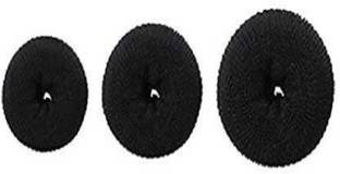 CRIYALE Hair Donut Bun Maker, Black, Pack of 3 Bun Bun (Black) Bun