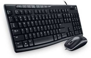 Logitech MK200 Mouse & Keyboard Combo, Full-Sized Wired USB Laptop Keyboard Compatible with Desktop, Laptop, Mac High-Definition Optical Mouse Set