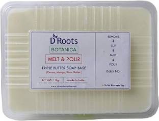 D Roots Botanica Triple Butter Soap Base Cocoa, Mango and Shea Butter Pack (1 kg)