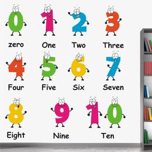 WALL STICKS 90 cm Numbers - 1,2,3,4 - Baby - Kids - Learning - Education - Play School - Nursery Non-Reusable Sticker