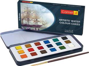 Camlin 18 Shades Artists Water Colour Cake with Brush