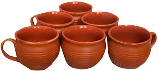 SHIKHA HANDICRAFT Pack of 6 Ceramic Pack of 6 Ceramic Handcrafted Chai/Tea/Kulhad