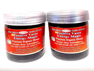 shree nathji Positive Vastu Energy Magic Dhoop Powder for Puja, Dhup for Home & Office, Natural Herbal Organic Chandan, Sukhad, Kesar, Remove Nagative Energy, 250 Gram Chandan, Kesar