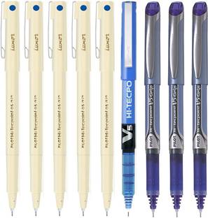PILOT 05/V5/V5 Grip (Blue - Set of 9) Roller Ball Pen