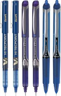 PILOT V7/V7 Grip/V7 RT (Blue - Set of 6) Roller Ball Pen