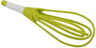 Sharanam Magic Foldable Plastic Whisk Beater Hand Blender Mixer Froth Whisker Latte Maker for Milk Coffee Egg (Green) Plastic Spiral Whisk