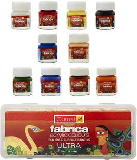 Camlin Fabrica Acrylic Ultra Color, 15m-Set of 10 Shades