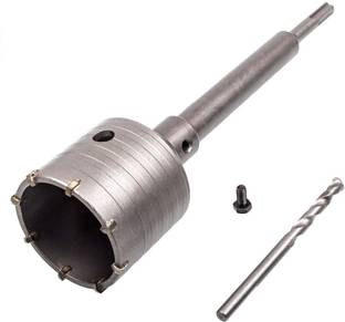 tool trust Good Quality 65mm SDS Plus Shank Hole Saw Cutter Concrete Hole Saw Kit Wall Drill Bit for Brick Concrete Cement Stone 200mm rod