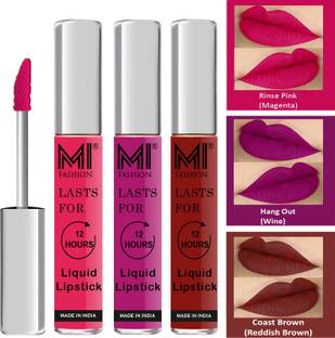 MI FASHION Matte Liquid Lipstick Combo Set Made in India Long Lasting Cruelty Free Code no 1392