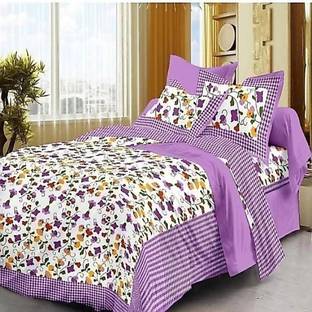 LMK FASHION 600 TC Cotton Double Printed Flat Bedsheet