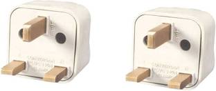 wroughton UK Conversion Flat 3 Pin Universal Plug Travel Converter Socket - Pack of 2 Three Pin Plug