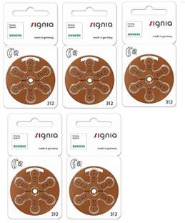 Signia Hearing Aid Zinc Air Batteries 312-30Pcs (Brown) HearingAidBattery- 312no-30 Stethoscope Case