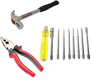 gizmo 8Pc Screwdriver Set, Steel Hammer 1/2 Inch, Cutting Plier Standard Screwdriver Set