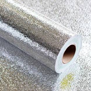 kirfiz 64 cm 5 Meters Oil-Proof Aluminum Foil Removable Sticker