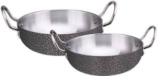 LooksGood Premium series of High quality kadhai set of 2 / Cookware set(3.25 mm thick) Induction Bottom Cookware Set