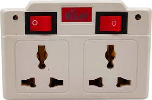 Always4U 2 Switch+2 Three Pin Socket & 2 Two Pin Sockt Indicator Three Pin Multi Plug (White) 2 Switch+2 Three Pin Socket & 2 Two Pin Sockt Indicator Three Pin Multi Plug (White) Three Pin Plug