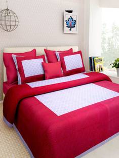 BHOOMI TEXTILES 159 TC Cotton Double Floral Flat Bedsheet