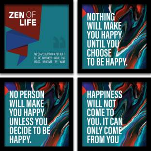 Motivational Quotes Framed Poster for Office Wall School Study Room College Institute Students Enterpreneur Classroom and Home | Inspirational Quotes Wall Frame | Motivational Quote Frame for Home Decoration | Quotes Wall Posters with Frame - Set of four Paper Print