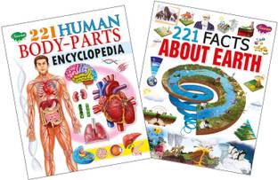 221 Human Body-Parts Encyclopedia And Facts About Earth Books For Kids : Educational Book For Kids, Unknown Facts Books For Kids, Learning Books For Kids | Set Of 2 Encyclopedia Books For Kids