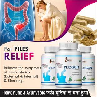 inlazer Pilesgon herbal capsules for over come hemorrhoid 100% Pure Ayurvedic