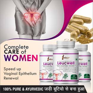 inlazer Leucewell herbal capsules for helps in reduce leucorrhoea 100% Pure Ayurvedic