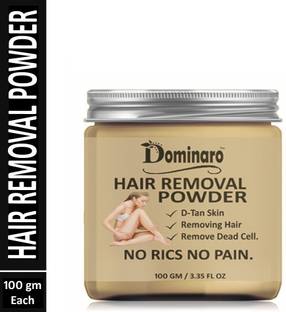 Dominaro 100 % Pure Hair Removal Powder Three in one Use For Powder D-Tan Skin, Removing Hair , Remove Dead cell 100 gm Cream