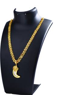 DIPALI dipali gold plated alloy lion nails artificial pendant with chain for boys Gold-plated Alloy Locket Set