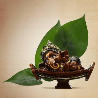 Flipkart SmartBuy Lovely Cute Ganesha Idol Lying On Sofa Like Small Cute Baby| lord ganesha idol car dashboard| beautiful ganesha statues| ganesha Idols of God| ganesh idol in Spiritual & Festive Décor|Meditating Ganesh murti |Ganesh ji ki murti|ganpati | "You must like it Go for it See The Review" Decorative Showpiece  -  14 cm