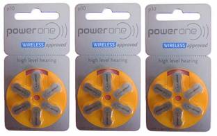Power one P10 Hearing Aid Battery (6X3 Pack) 18 Nos 10no-18Battery Stethoscope Case