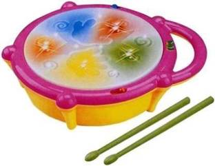 monakarshti Kids Multicoloured Flash Drum Set With Music and Lights Electronic Touch Flash Visual 3d Lights with 3 game mode & Dynamic Music Toy For Kids and for Return Gift (Multicolor)