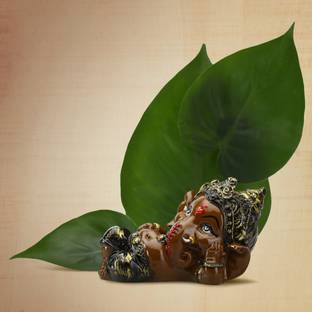 Flipkart SmartBuy Lord Ganesha Reclining| lord ganesha idol car dashboard| beautiful ganesha statues| ganesha Idols of God| ganesh idol in Spiritual & Festive Décor|Meditating Ganesh murti |Ganesh ji ki murti|ganpati |Statue of gods| "You must like it Go for it See The Review" Decorative Showpiece  -  14 cm