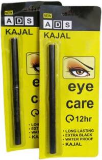 ads kajal Long Lasting Extra Black Waterproof combo