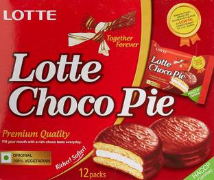 Lotte Chocopie-12 Pcs (Pack of 2 ) Cookies Biscuit