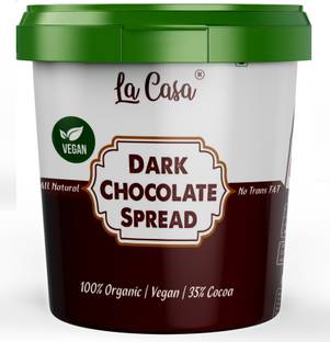 La Casa Dark Belgian Chocolate Spread (35% Cocoa) | Vegan | All Natural | Chocolate Ganache | No Colors/Essence/Preservatives Used |