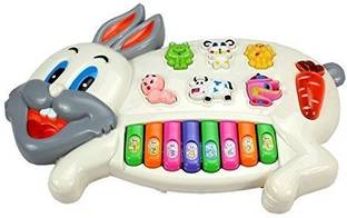 mega star Rabbit Piano Musical Piano with 3 Modes, Flashing Lights