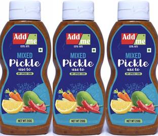 Add me Home Made Mixed Pickle Achar Chutneys 210 gm (Pack of 3) Mix achar sauces 630gm Mixed Vegetable Pickle