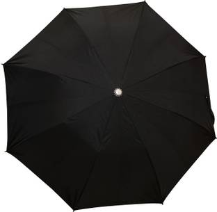 ORANGE 2 Fold Mono Silver Black Umbrella