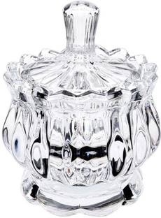 गत्र NEW BOWL Sugar Bowl High Quality 1 Piece Spice Set (Glass) Glass Bowl with Lid and Tray Multipurpose Decorative Serving Candy Fruit Dry Fruits, Chocolates, Snacks, Pickle, Sugar, Dessert | Lotus Shape | Perfect Diwali Gift | Clear Glass Tea Coffee & Sugar Container (Clear) Masala Box | Spice Rack | Seasoning Box BOWL Crystal Candy Box Candy Dishes with Lids Crystal Weave Candy Box Crystal Glass Covered Sugar Bowl Cookie Jar(Small/Clear)-Pack of 1 Glass Candy Bowl (Clear, White, Pack of 1) सॉल्ट एंड पैपर सेट