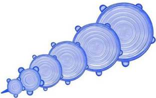 VELLIQUE Silicone Stretch Lids and Covers Set, 2.6 inch, 3.8 inch, 4.5 inch, 5.7 inch, 6.5 inch, 8.3 inch Lid Set (Silicone) 8 inch Lid Set, Pack of 6